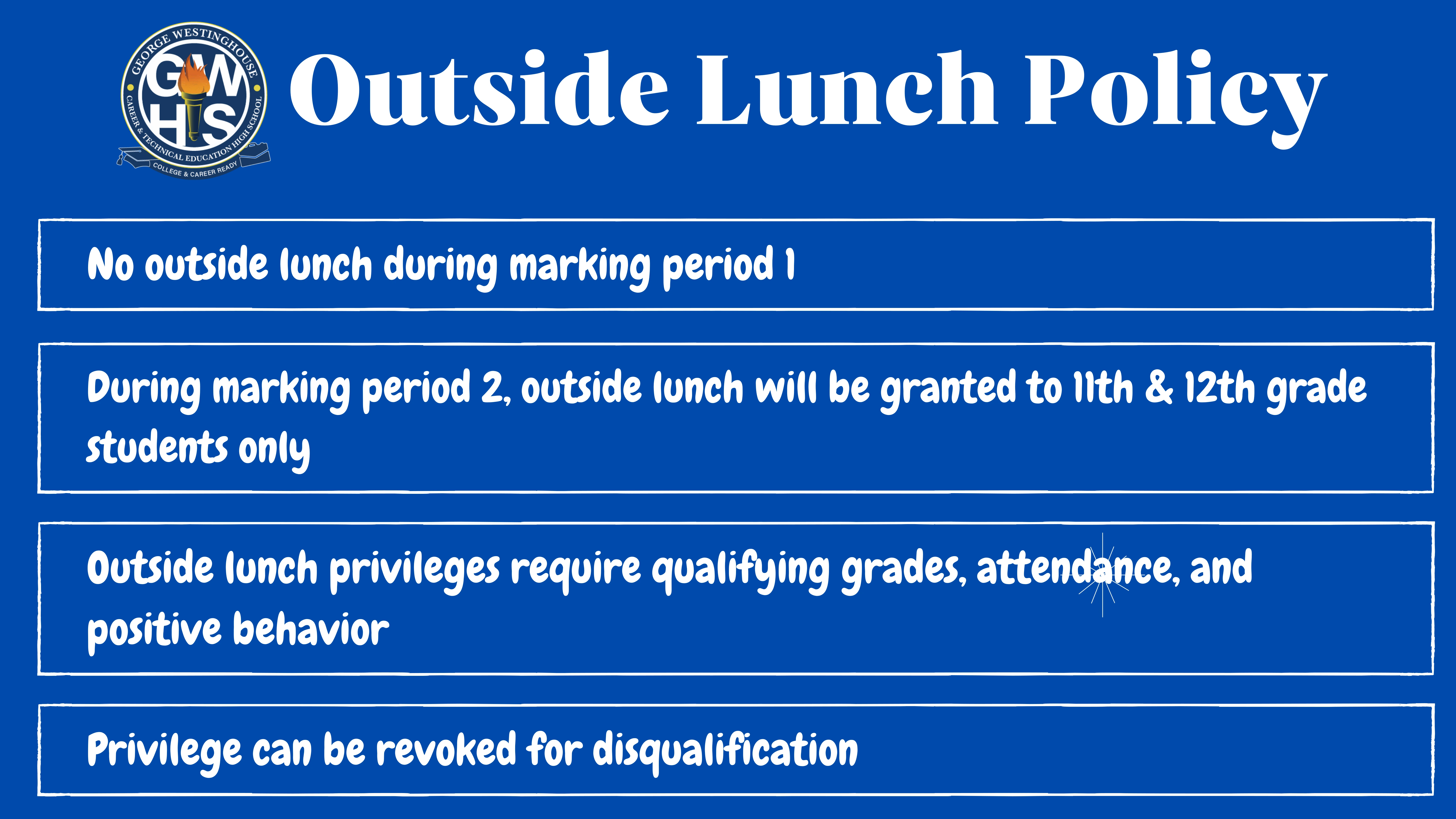 outdoor lunch policy